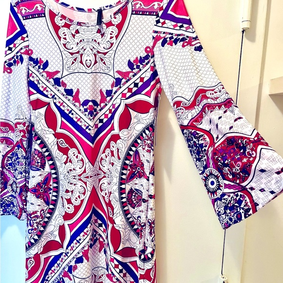 Jean-Pierre Klifa Paris NWT Multicolored Daphne Dress Sz L - Picture 1 of 9